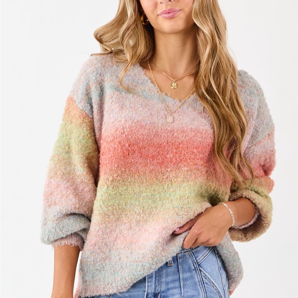 Cozy Multicolor V-Neck Sweater